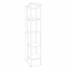 Kolom badkamerkast in teak en staal met 4 open planken - Tamburino Viadurini