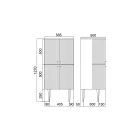 Badkamerkast met vier deuren die 3 planken sluiten Made in Italy - Candy Viadurini