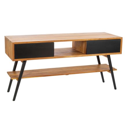 Moderne begane grond badkamerkast met zwarte design lade - Hamadou Viadurini