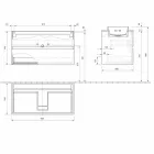 Badkamermeubel met ingebouwde wastafel, modern hangend design - Casimira Viadurini
