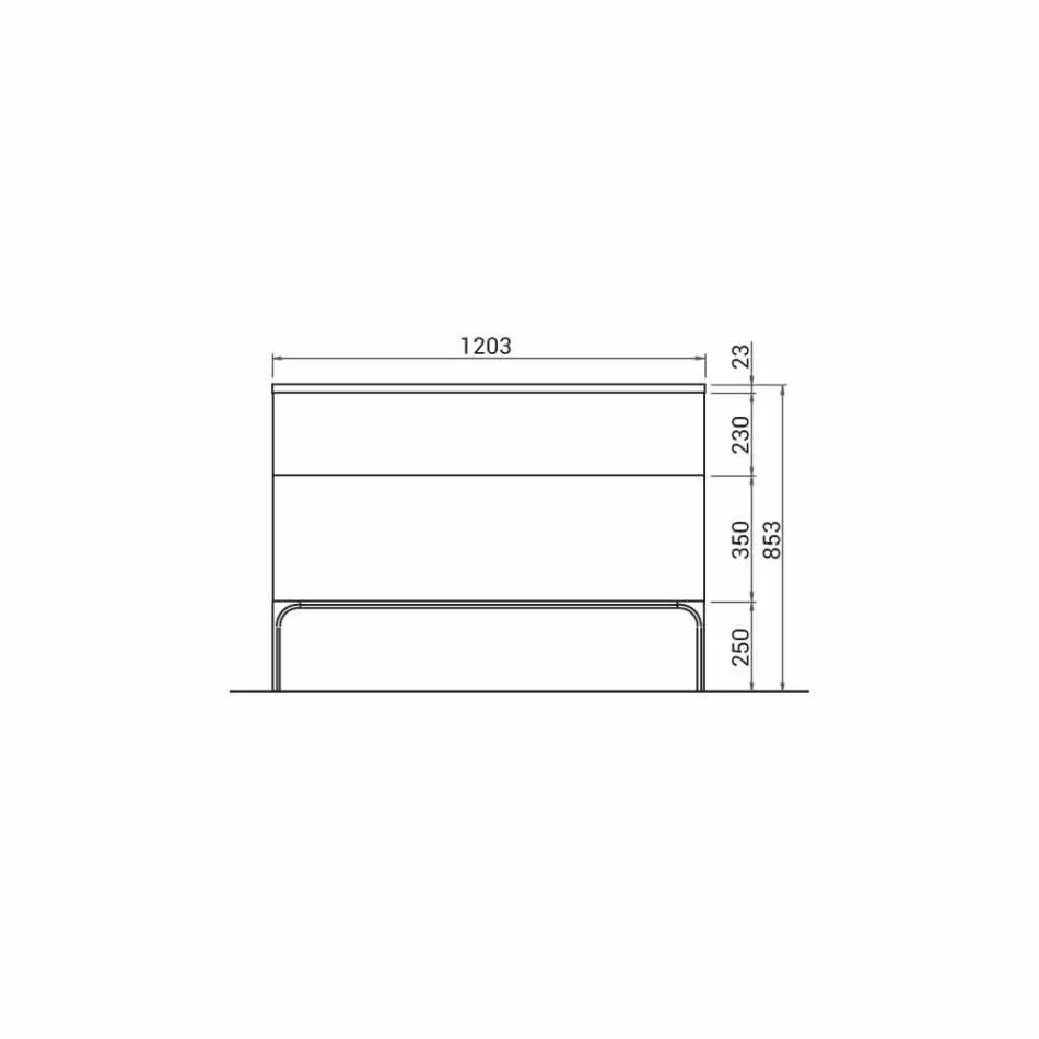 Badkamermeubel met wastafel in gelakt hout 120x85x46cm Amber, made in Italy Viadurini