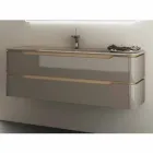 Badkamermeubel met geïntegreerde design houten spoelbak Arya, gemaakt in Italië Viadurini