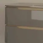 Badkamermeubel met geïntegreerde design houten spoelbak Arya, gemaakt in Italië Viadurini