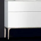 Badkamermeubel met geïntegreerde moderne wastafel Amber, hars en gelakt hout Viadurini