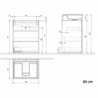 Modern design vloerkast in laminaat met wastafel van hars - Pompei Viadurini