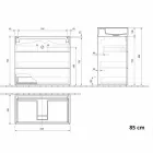 Modern design vloerkast in laminaat met wastafel van hars - Pompei Viadurini