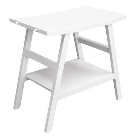 Badkamermeubel van teruggewonnen teakhout met wit blad en steun - Crina Viadurini