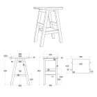 Design badkamermeubel in naturel teak met mat wit blad en steun - Raomi Viadurini