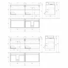 Modern design badkamermeubel met wastafel rechts of links in 4 afwerkingen - Alchimeo Viadurini