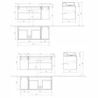 Hangend design badkamermeubel met wastafel in moderne stijl - Pistillo Viadurini
