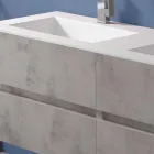 Badkamermeubel met dubbele wastafel, modern design opgehangen in 4 afwerkingen - Doublet Viadurini