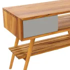 Reclaimed Teak grijze badkamerkast met grijze lade - Benoit Viadurini