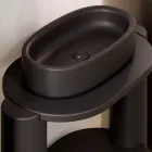 Keramische badkamerkast in verschillende kleuren, gemaakt in Italië - Girl Viadurini