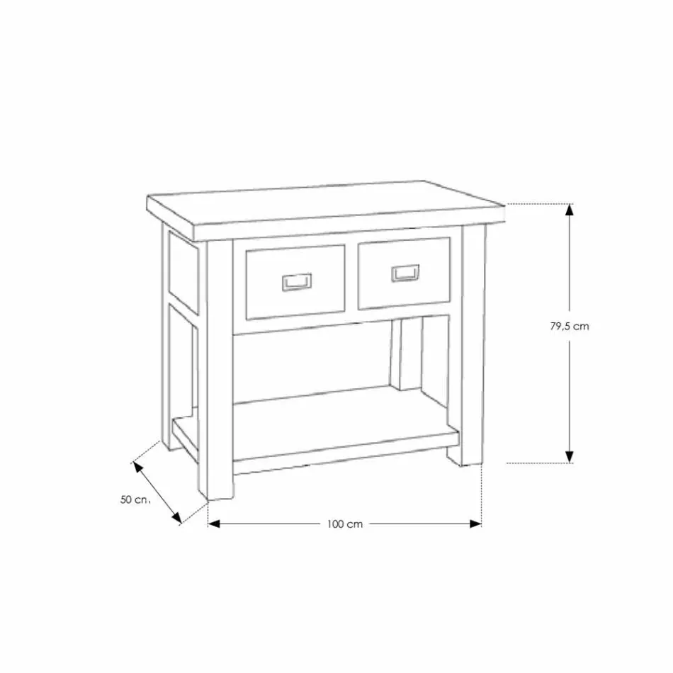 Badkamermeubel in natuurlijk teakhout met 2 lades - Faetano Viadurini