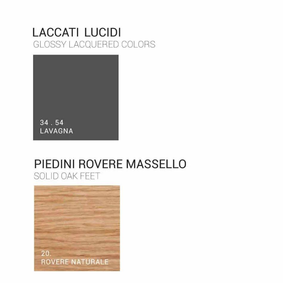 Modern badkamermeubel met 3 laden in Amber gelakt hout, gemaakt in Italië Viadurini