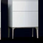 Modern badkamermeubel met 3 laden in Amber gelakt hout, gemaakt in Italië Viadurini