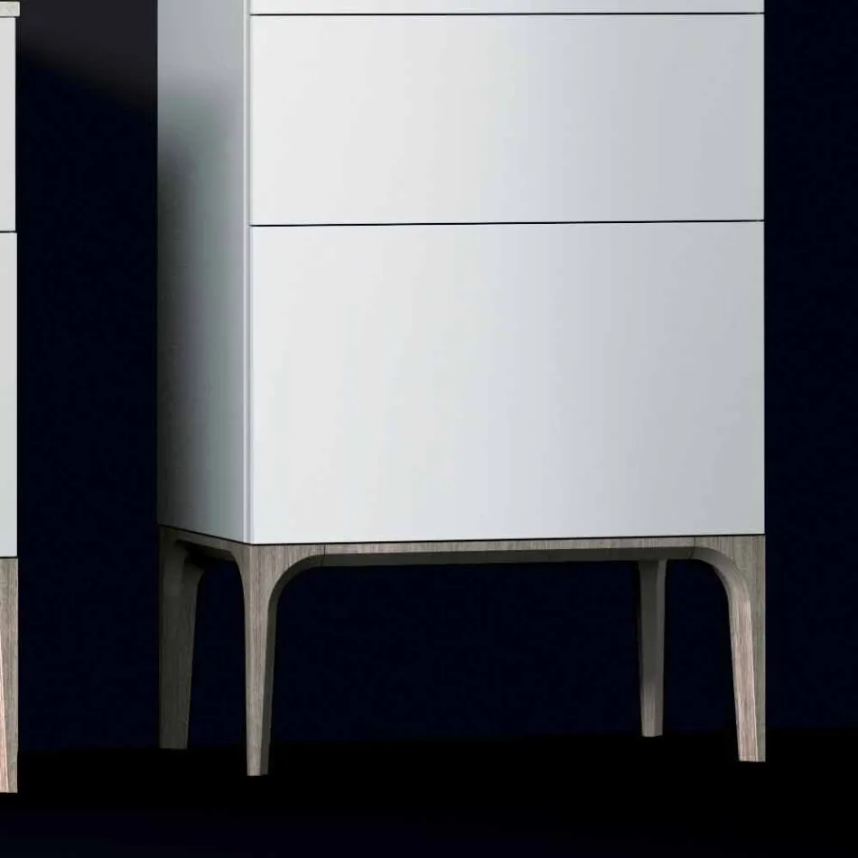 Modern badkamermeubel met 3 laden in Amber gelakt hout, gemaakt in Italië Viadurini