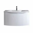 Modern hangend badkamermeubel met gootsteenplank en designspiegel - Michele Viadurini