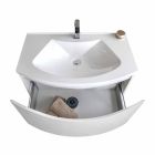Modern hangend badkamermeubel met gootsteenplank en designspiegel - Michele Viadurini