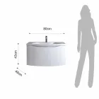 Modern hangend badkamermeubel met gootsteenplank en designspiegel - Michele Viadurini