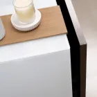 100 cm wandcloset voor de badkamer in 8 mm gehard glas en Europees eikenhout - Excelsior Viadurini