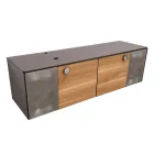 160 cm wandcloset in 8 mm gehard glas en Europees eikenhout - Excelsior Viadurini