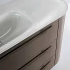 Hangende badkamerkast 3 laden + 2 houten deuren Vrolijke, geïntegreerde spoelbak Viadurini