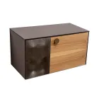 80 cm wandcloset in 8 mm gehard glas en Europees eikenhout - Excelsior Viadurini