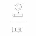 Hangende badkamerkast met lade en geïntegreerde wastafel en ronde spiegel - Renga Viadurini