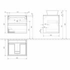 Hangend badkamermeubel met rechthoekige wastafel, modern design - Dumbo Viadurini