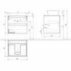 Hangend badkamermeubel met rechthoekige wastafel, modern design - Dumbo Viadurini