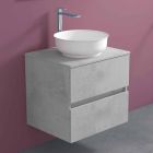Hangend badkamermeubel met ronde wastafel, modern design - Dumbo Viadurini
