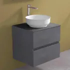 Hangend badkamermeubel met ronde wastafel, modern design - Dumbo Viadurini