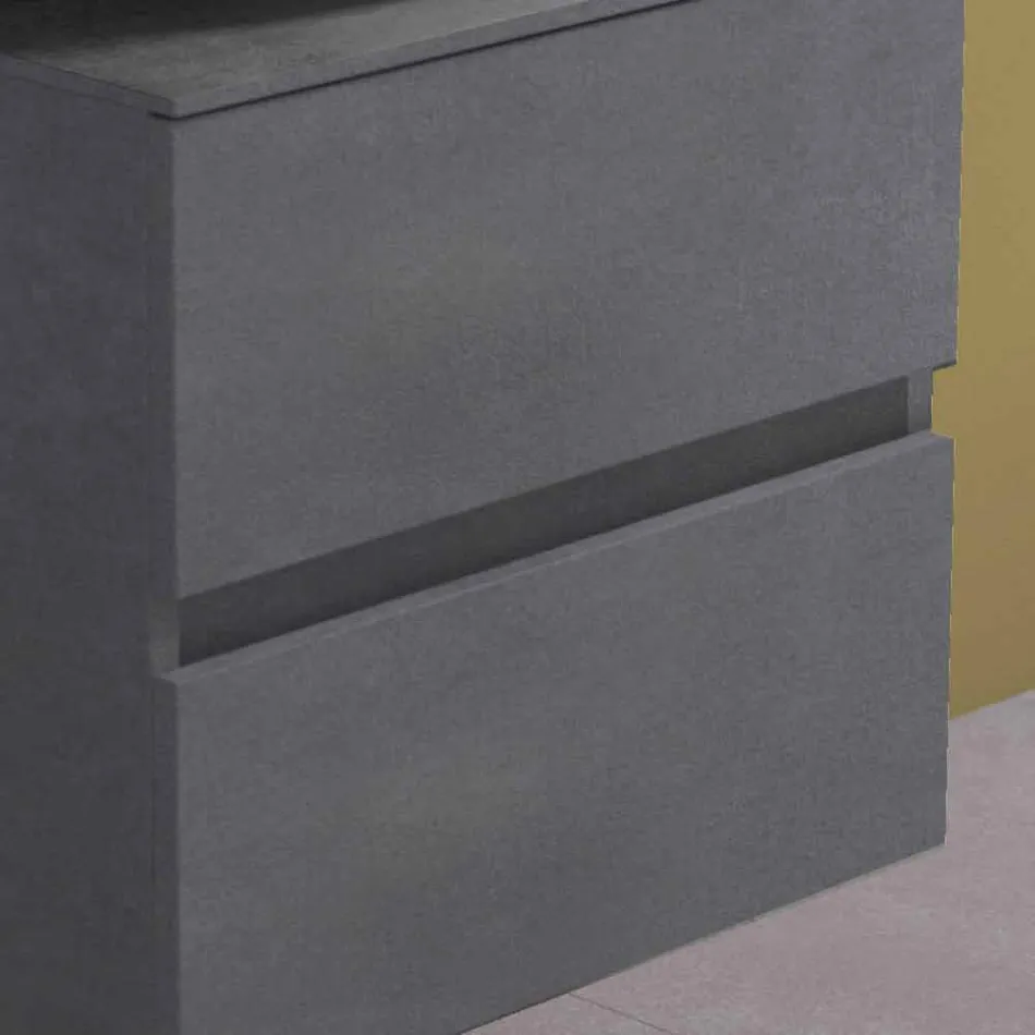 Hangend badkamermeubel met ronde wastafel, modern design - Dumbo Viadurini