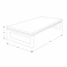 Hangende teakhouten badkamerkast met roestvrijstalen handdoekhouder - Saverno Viadurini