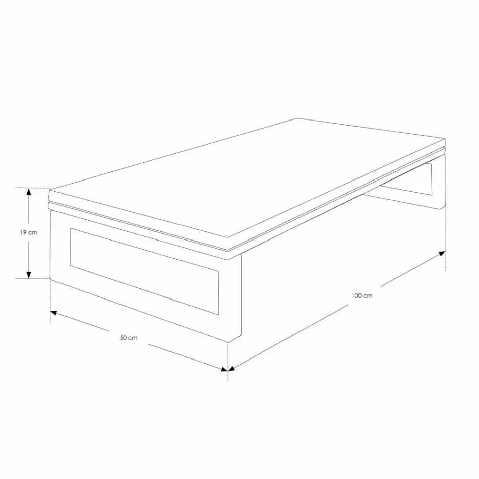 Hangende teakhouten badkamerkast met roestvrijstalen handdoekhouder - Saverno Viadurini