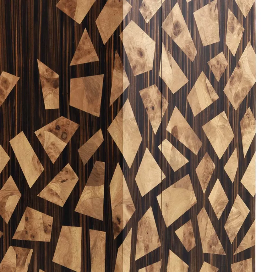 Grilli Zarafa 2-deurs design barkast gemaakt in Italië in ebbenhout Viadurini