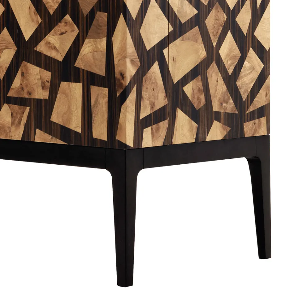 Grilli Zarafa 2-deurs design barkast gemaakt in Italië in ebbenhout Viadurini