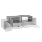 Lage houten tv-meubel woonkamer 3 deuren en open compartiment - Theresse Viadurini