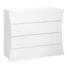 Verrijdbare witte lade 4 laden Design in duurzaam hout - Sabine Viadurini