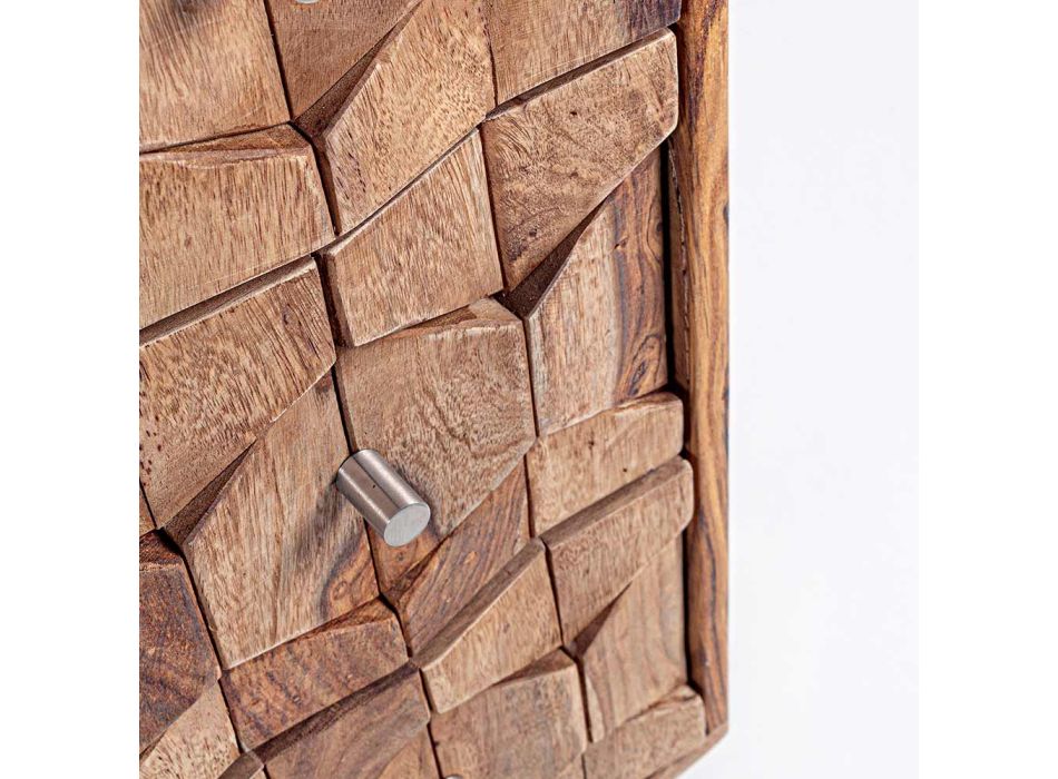 Sheesham Design houten ladekast 3 lades Homemotion - Fregene Viadurini