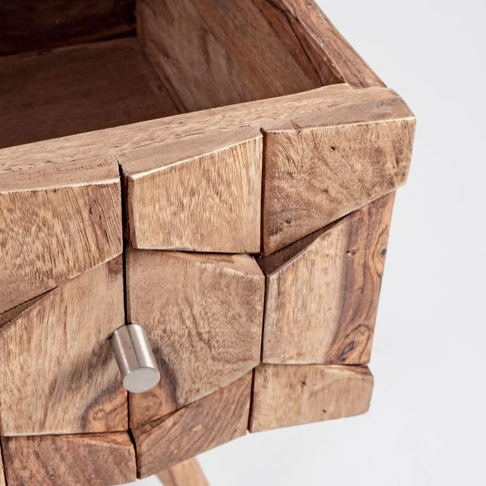 Sheesham Design houten ladekast 3 lades Homemotion - Fregene Viadurini