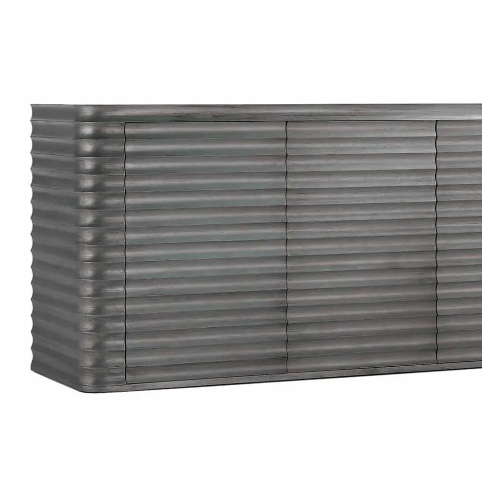 Mobile met 4 houten deuren gegoten ontwerp, L230xP49 cm, Dana Viadurini