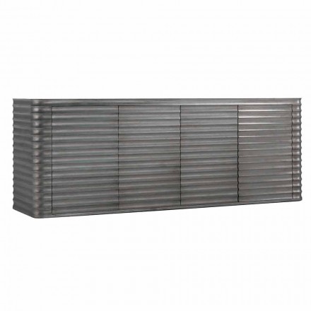 Mobile met 4 houten deuren gegoten ontwerp, L230xP49 cm, Dana Viadurini