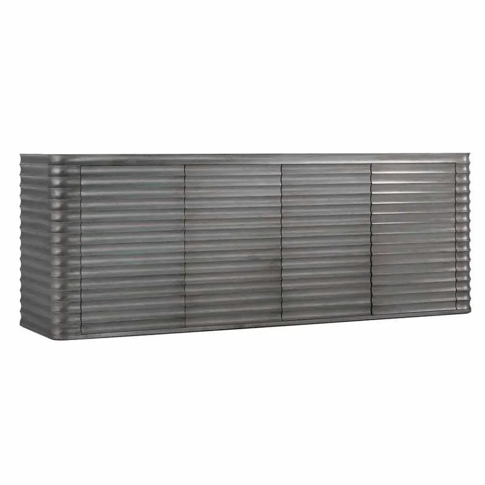 Mobile met 4 houten deuren gegoten ontwerp, L230xP49 cm, Dana Viadurini