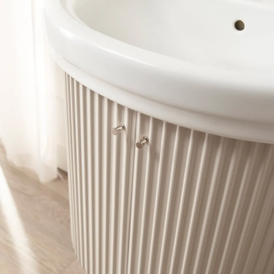 Kast met twee deuren en een plank met wastafel Made in Italy - Candy Viadurini