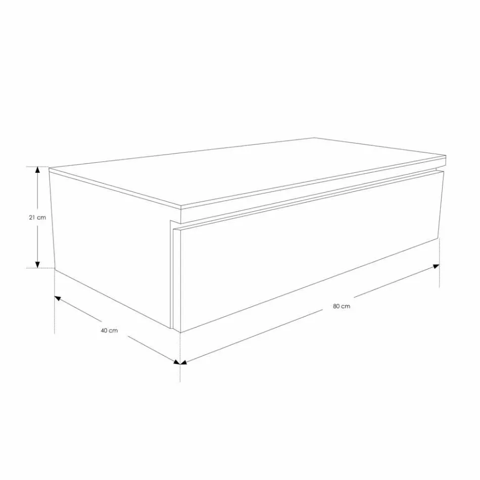 Hangende badkamerconsole met structuur in natuurlijk teak - Rodolfo Viadurini