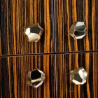 Moderne Mobiele container met 4 deuren in hout gepolijst ebbenhout Ada Viadurini