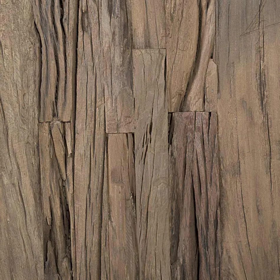 Verrijdbaar dressoir 3 deuren in mangohout en staal Homemotion - Signorino Viadurini