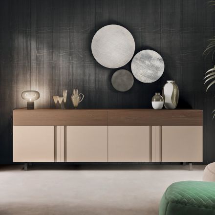 Woonkamer dressoir in ecologisch hout met luxe lades - Serris Viadurini